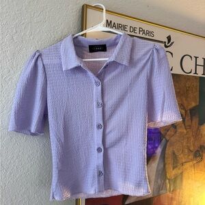 Women's Lavender Button-Up Top